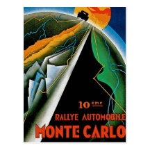 10th Automobile Rally de Monte Carlo Postcards