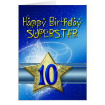 10th Birthday card for Superstar