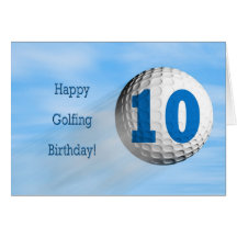 10th birthday golfing card