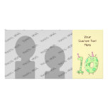 10th Birthday Party Cartoon - Green. Picture Card