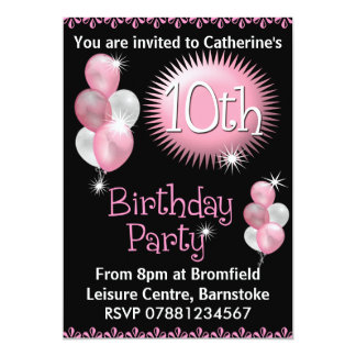 10th birthday invitation