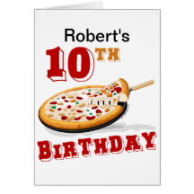 10th Birthday Pizza Party Cards