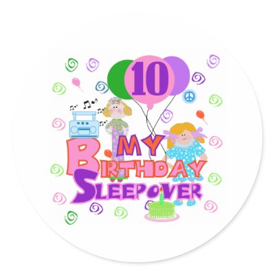 10th Birthday Sleepover Sticker by kids_birthdays