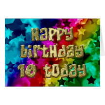 10th Bright stars birthday card