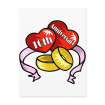 10th Wedding Anniversary Gifts Postcard