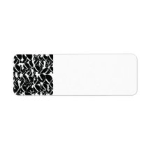 112 RANDOM ABSTRACT ROUND CIRCLES BLACK WHITE CUEB CUSTOM RETURN ADDRESS LABEL