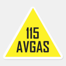 115 Avgas tank sign Triangle Stickers
