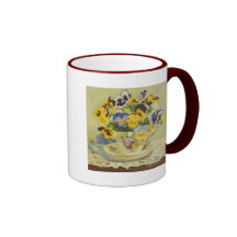 1187 Pansies in Teacup Coffee Mug