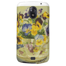 1187 Pansies in Teacup Samsung Galaxy Nexus Cases