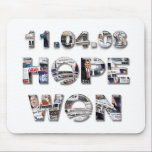 11.04.08: Hope Won - Obama Newspaper Collage mousepads