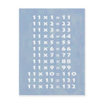 #11 Times Table Collectible Postcard