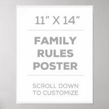 11" x 14" Family Rules Poster