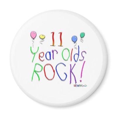 11 Year Olds Rock! Magnet by TShirtDotCom