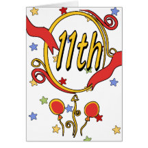 11ème Invitations de fête d'anniversaire Cartes De Vœux