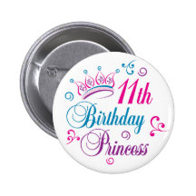 11ème Princesse d'anniversaire Badges Avec Agrafe