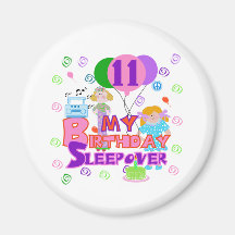 11ème Sleepover d'anniversaire Magnets Pour Réfrigérateur