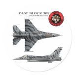 120th Fighter Squadron F-16 Fighting Falcon Round Sticker