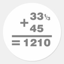 1210 Turntable Maths - DJ Djing Disc Jockey Deck Sticker