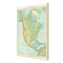 12122 North America Physical Stretched Canvas Print