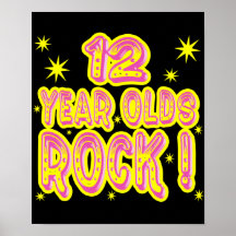 12 ans de roche ! Copie (rose) d'affiche