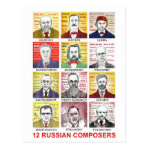 12 compositeurs russes carte postale