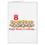 12 days eight maids a-milking greeting card