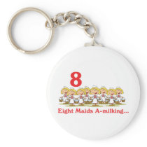 12 days eight maids a-milking keychain