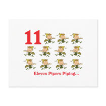 12 days eleven pipers piping post cards