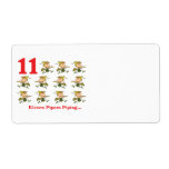 12 days eleven pipers piping shipping label