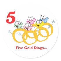 12 days five gold rings sticker