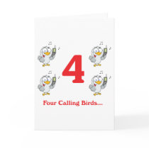 12 days four calling birds greeting cards