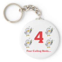 12 days four calling birds keychain