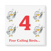 12 days four calling birds fridge magnets