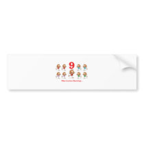 12 days nine ladies dancing bumper sticker
