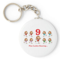12 days nine ladies dancing key chains