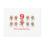 12 days nine ladies dancing post card