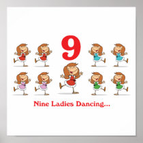 12 days nine ladies dancing poster