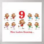 12 days nine ladies dancing posters