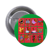 12 Days of Christmas T-shirts, Apparel, Gifts Pinback Button