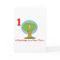 12 days partridge in a pear tree greeting card