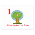 12 days partridge in a pear tree post card