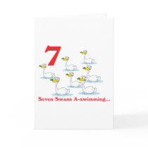 12 days seven swans a-swimming card