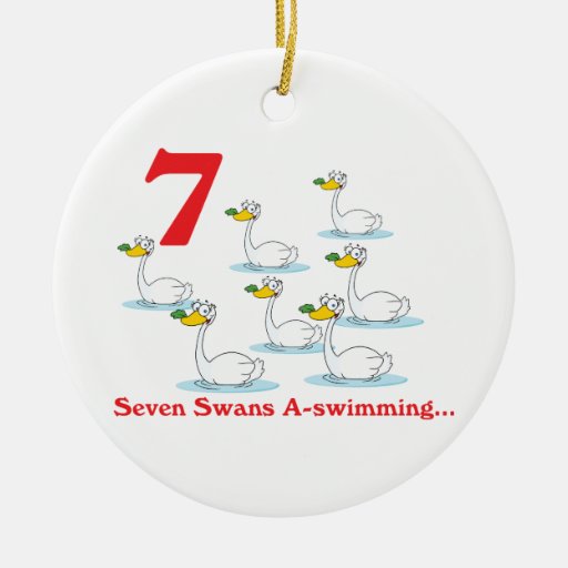 12 days seven swans a-swimming christmas ornaments