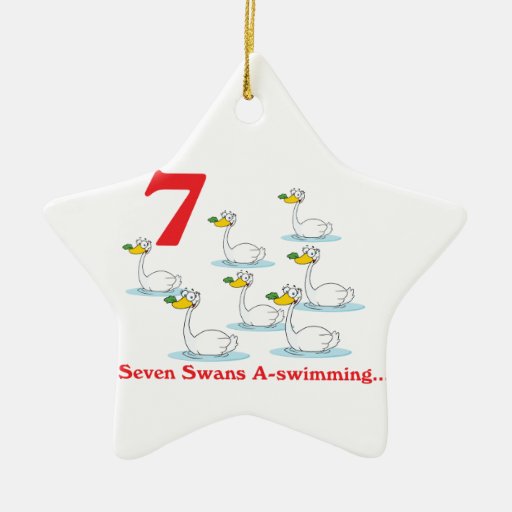 12 days seven swans a-swimming christmas tree ornaments
