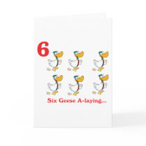 12 days six geese a-laying greeting card