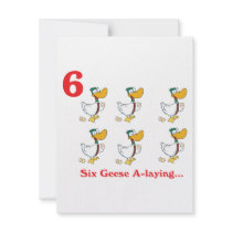 12 days six geese a-laying personalized invitations