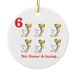 12 days six geese a-laying christmas tree ornament