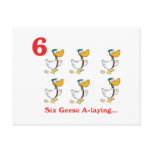 12 days six geese a-laying post card