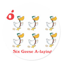 12 days six geese a-laying round sticker