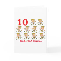 12 days ten lords a-leaping greeting card